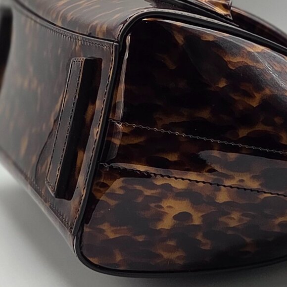 Women's Animal Print Patent Leather Mini Antigona Lock Bag - Picture 8 of 15